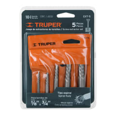 JUEGO CON 5 EXTRACTORES DE TORNILLOS, TRUPER 14512 0