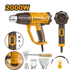 Pistola de Calor Temperatura Ajustable Ingco 2000W + 4 Accesorios HG200047 2