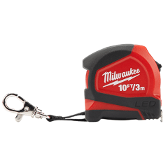 CINTA MÉTRICA CON LLAVERO Y LED DE 10 PIES/3 M DE MILWAUKEE / 48-22-6601