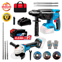 COMBO 2 EN 1: Rotomartillo SDS-Plus 2.7J + Amoladora 4.5 DONGCHENG / DCKIT12.02BK 0