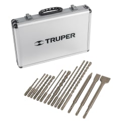 JUEGO DE 15 BROCAS Y CINCELES SDS PLUS EN ESTUCHE, TRUPER 1