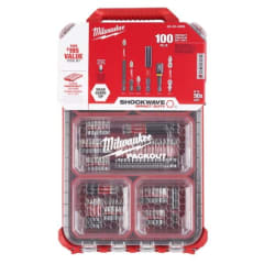 KIT DE ESTUCHE SHOCKWAVE DE 100 PIEZAS MILWAUKEE PACKOUT 48-32-4082 3