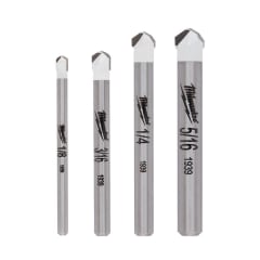 4 PIEZAS JUEGO DE BROCAS PARA AZULEJOS Y PIEDRA NATURAL MILWAUKEE