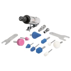 MINIESMERILADORA NEUMÁTICA, 1/4', KIT 16 PIEZAS TRUPER 16887 2