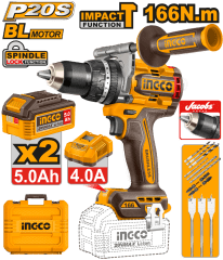 TALADRO ATORNILLADOR PERCUTOR 166NM 20V P20S INGCO / CIDLI201668 0