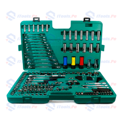 Juego de herramientas mecánicas métricas de 190 piezas de 1/4”, 3/8”, 1/2” - ST109543 - SATA 0