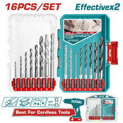 SET DE BROCAS METAL/CONCRETO/MADERA 16PZS EN ESTUCHE - TACSDL11608 1