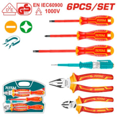 JUEGO DE HERRAMIENTAS MANUALES 6 PZS AISLADAS 1000V TOTAL / THKIST3062 1