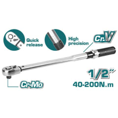 LLAVE TORQUE TORQUIMETRO 1/2 40 - 200 NM TOTAL THPTW200N2 1
