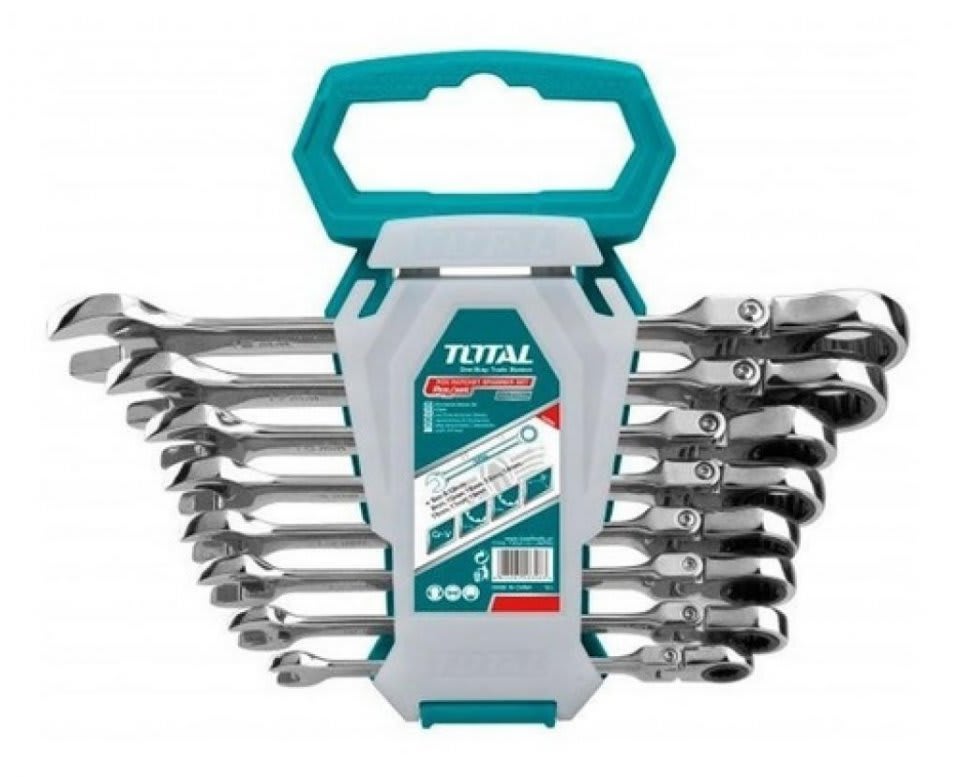 JUEGO DE LLAVES MIXTAS CON RACHET FLEXIBLE 8 PIEZAS TOTAL TOOLS THT102RK5861