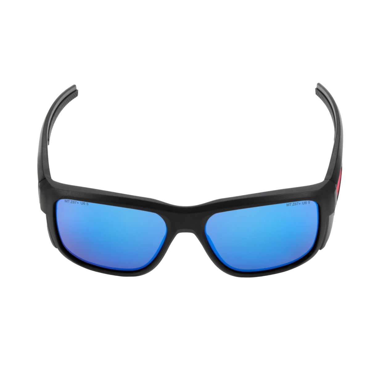 LENTES DE SEGURIDAD DE MONTURA COMPLETA CON PROTECTORES LATERALES EXTRAÍBLES, AZULES ESPEJADAS ANTIRRAYAS / 48-73-25103