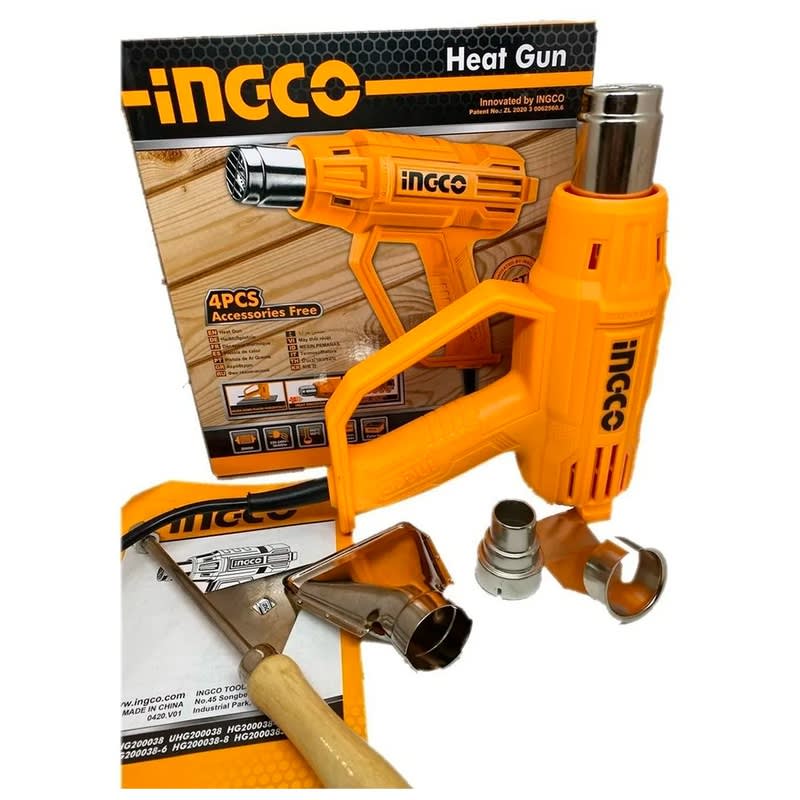 PISTOLA DE CALOR INGCO 2000 W. HG200038 + BOQUILLAS1