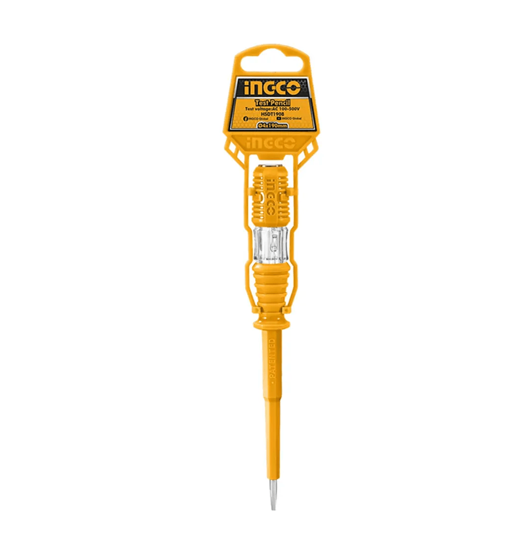PROBADOR DE VOLTAJE T/DESARMADOR 100 - 500V LAPIZ INGCO (HSDT1908)1