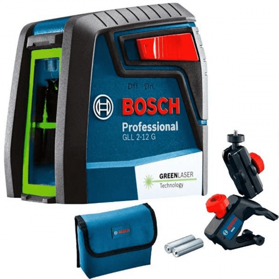 NIVEL LÁSER DE LÍNEAS VERDES CRUZADAS 12 M BOSCH GLL 2-12 G - 0601063VD06