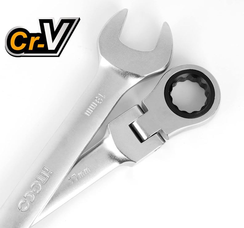 JUEGO DE 8 LLAVES C RACHET FLEXIBLE COMBINADAS 8-19MM INGCO HKSPAR10833