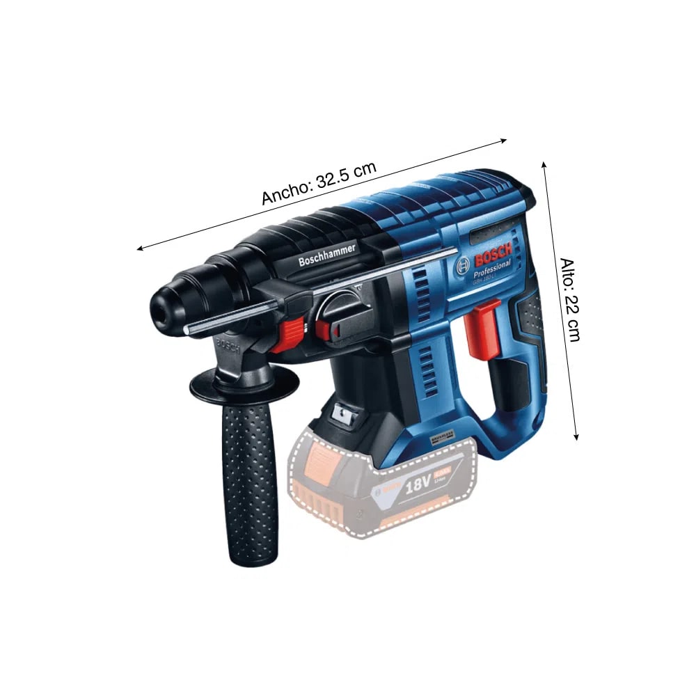 MARTILLO PERFORADOR A BATERÍA BOSCH GBH 180-LI COM SDS PLUS, 18V SB / 06119111E12