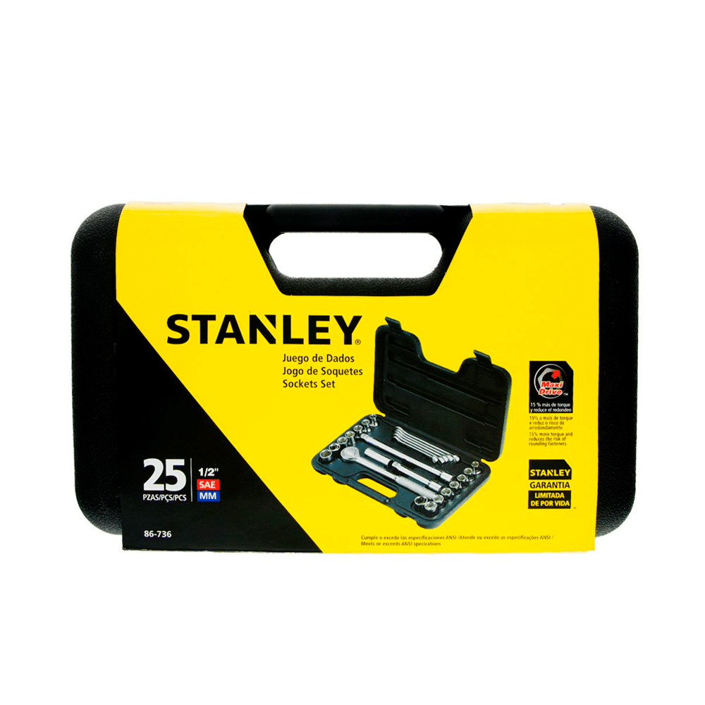 STANLEY DADOS Y LLAVES 1/2 MM JGOX25PZA 86-7362