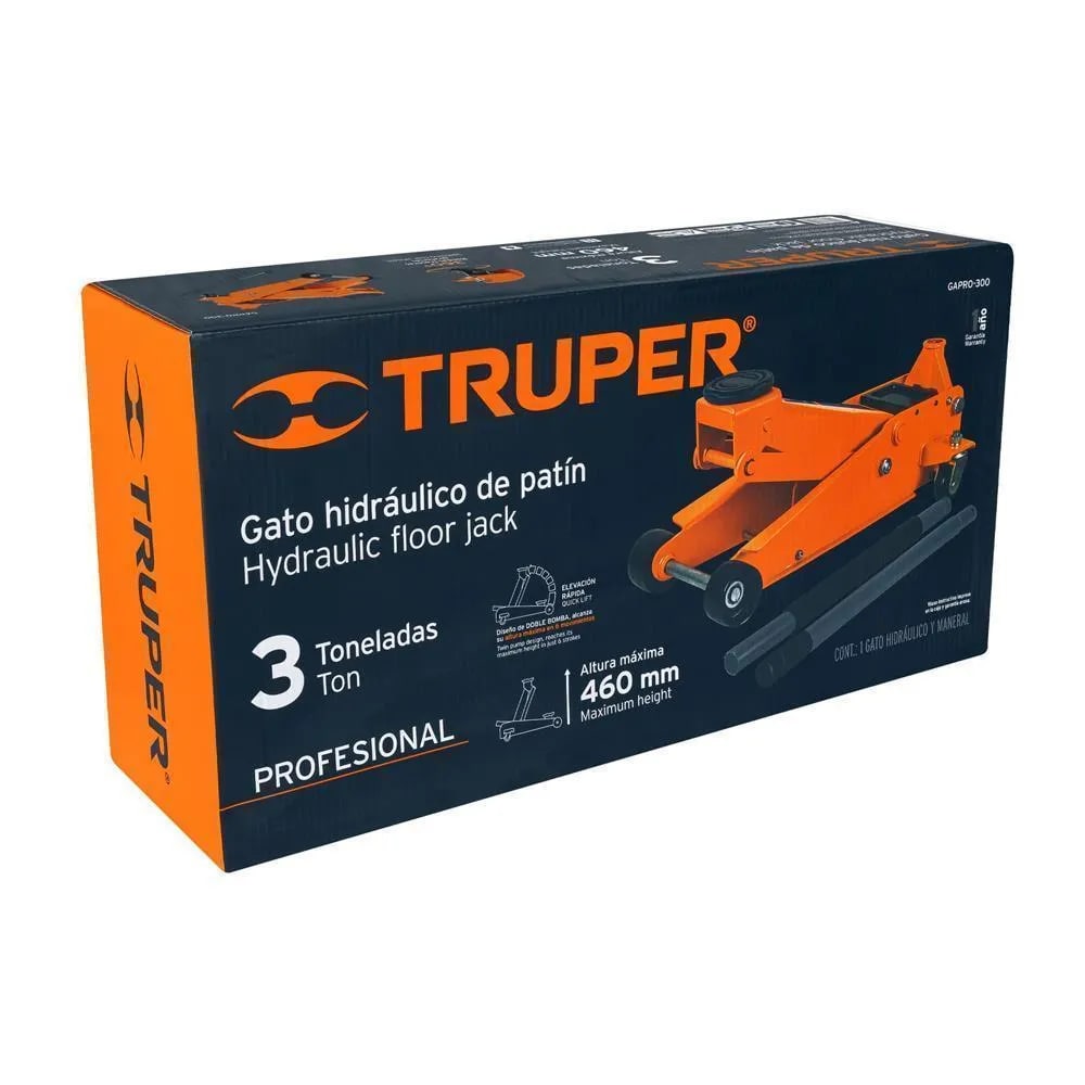 GATA HIDRÁULICA DE PATÍN 3T PROFESIONAL ELEV RÁPIDA TRUPER1