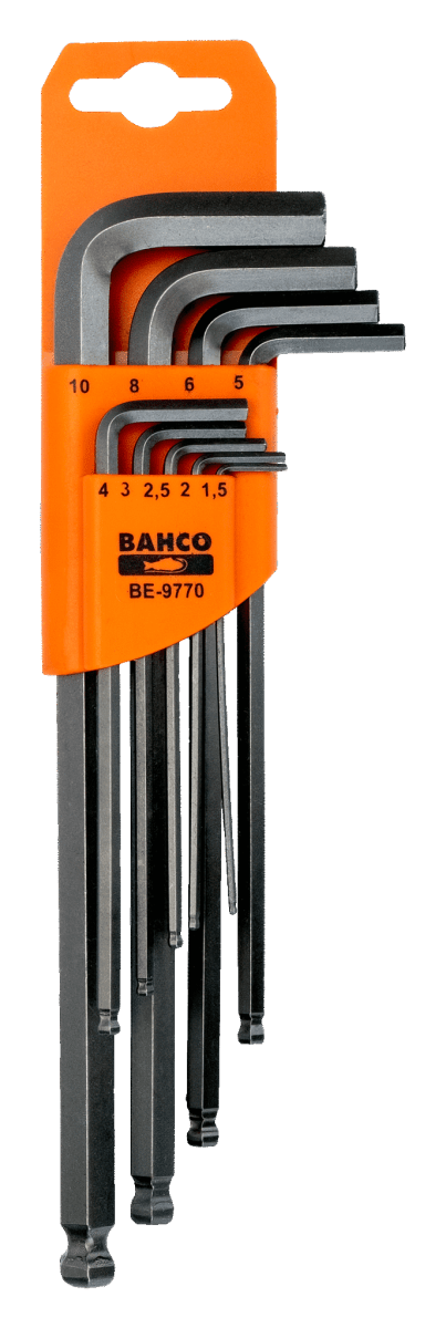 JUEGO DE LLAVE ALLEN LARGAS PUNTA HEXAGONAL BOLA 9PZAS BE-9770 BAHCO2