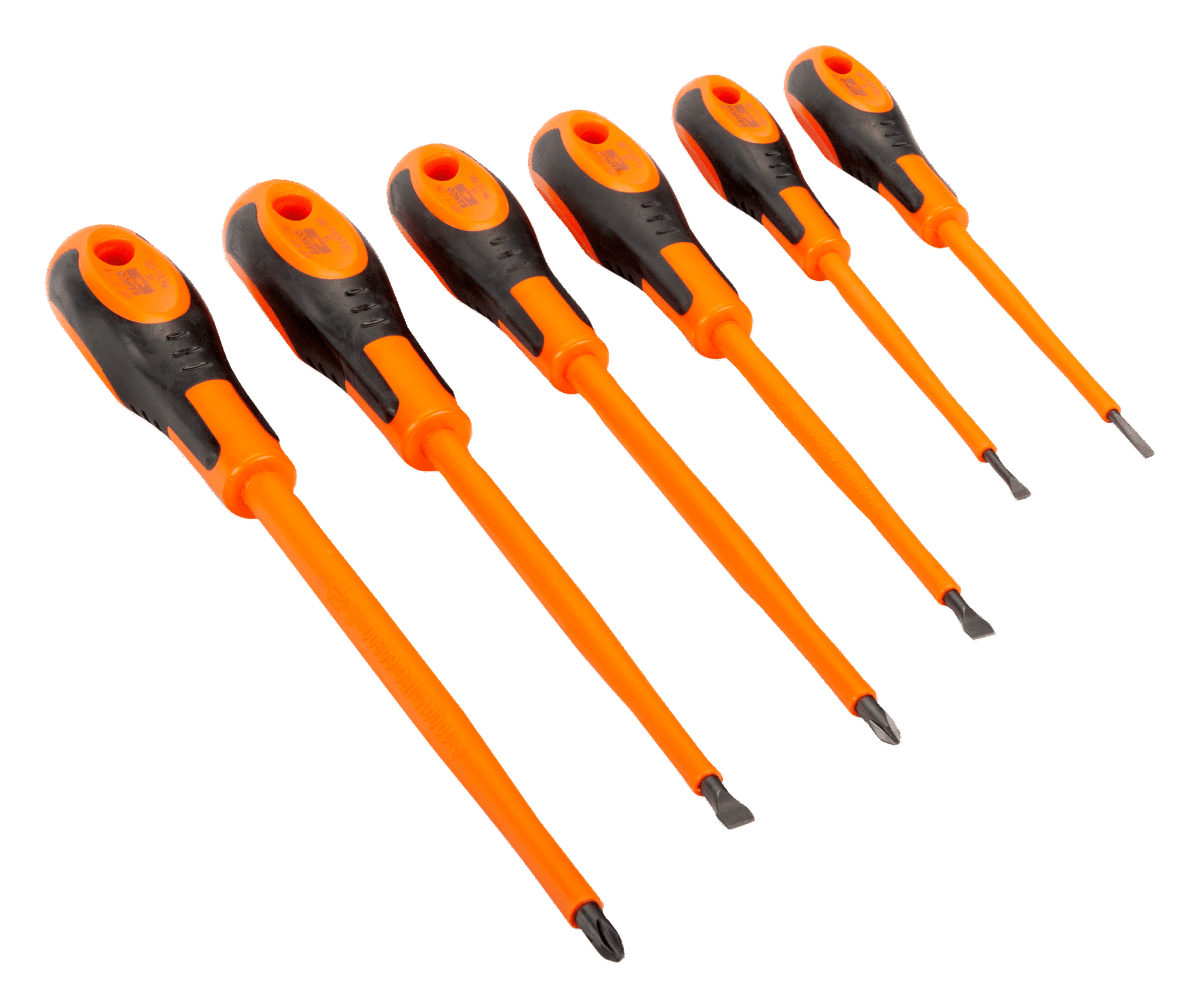 JUEGO DE DESTORNILLADORES PHILLIPS-PLANOS AISLANTES 1000V 6PZAS BAHCO / 620-61