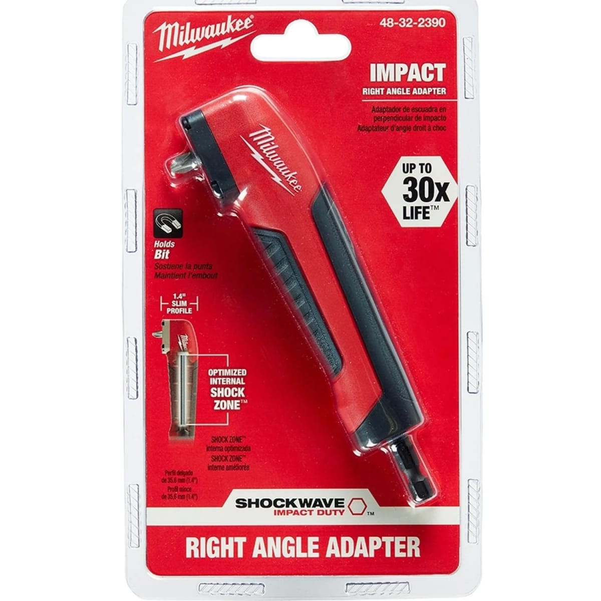 MILWAUKEE 48-32-2390 SHOCKWAVE ADAPTADOR DE ÁNGULO RECTO1
