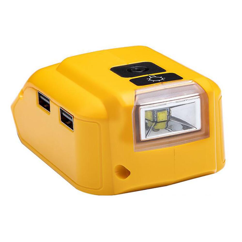 ADAPTADOR USB PARA CARGA CELULAR 5V 2.1A + LINTERNA PARA DEWALT DCB090DW4