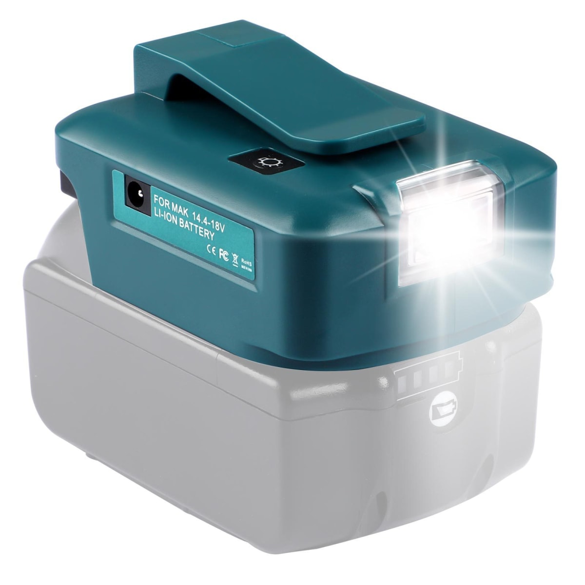 ADAPTADOR USB PARA CARGA CELULAR 5V 2.1A + LINTERNA PARA MAKITA ADP05BMKT6