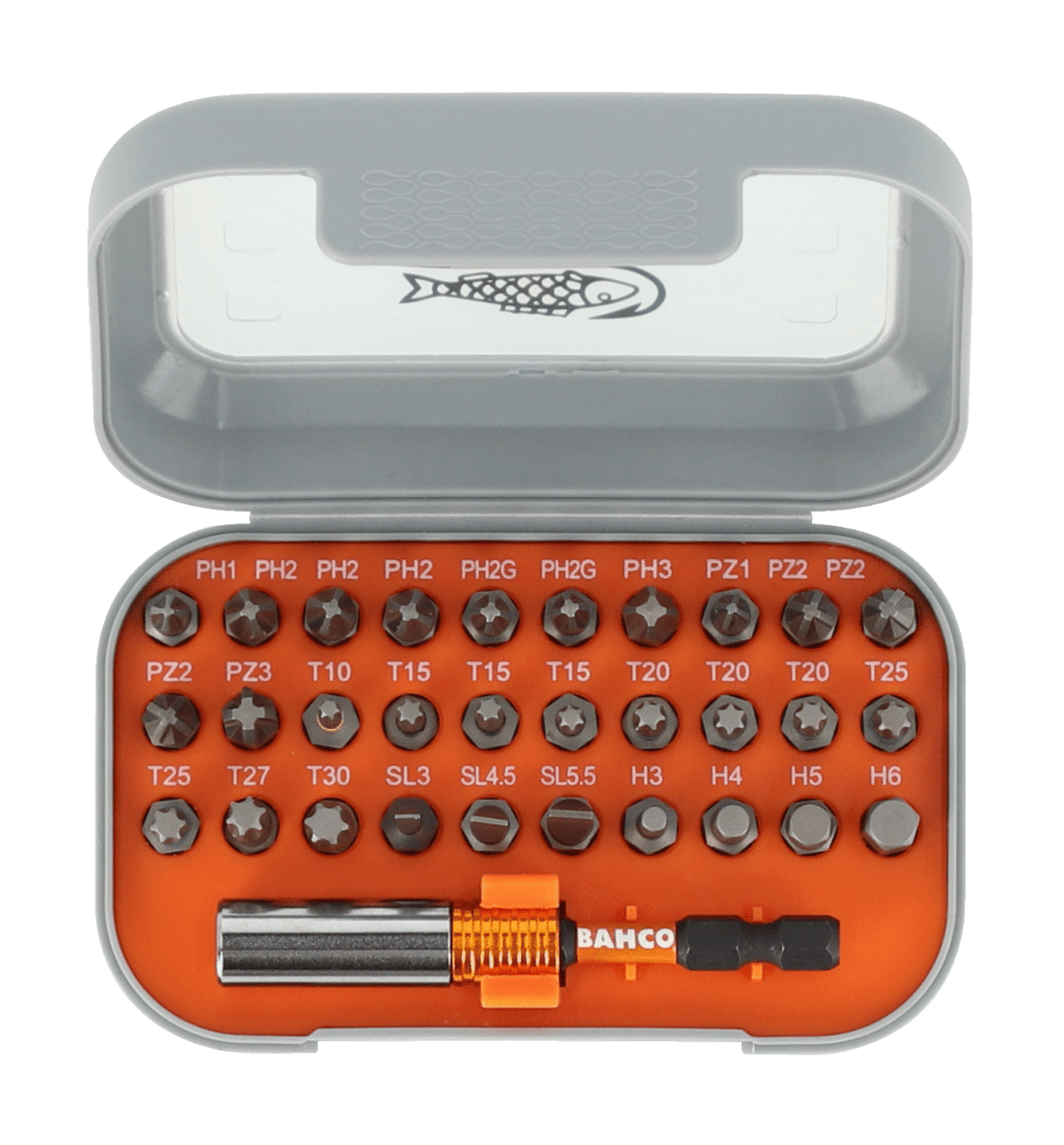JUEGO DE 31 PUNTAS RECTAS, PHILLIPS, POZIDRIV TORX®, HEXAGONALES Y PORTAPUNTAS MAGNÉTICO 59S/31-12