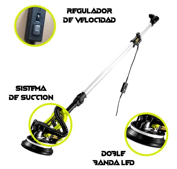LIJADORA DE PARED/DRYWALL DE YESO 900W XCORT XSF02-225L1