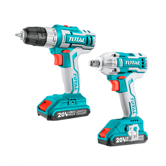 COMBO TALADRO ATORNILLADOR + LLAVE DE IMPACTO 20V 2BAT TOTAL - TCKLI20072