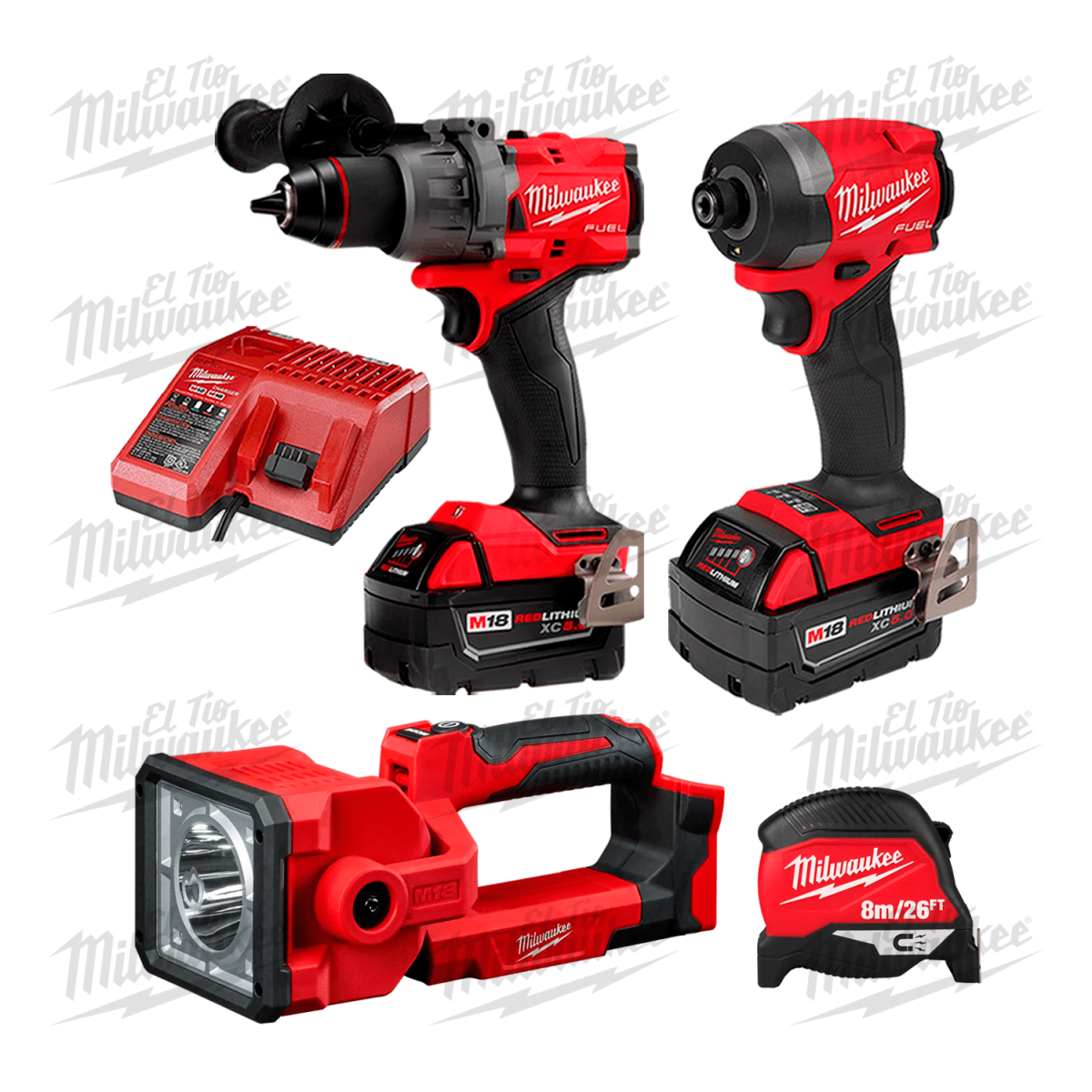 KIT M18 FUEL 4TA GEN + REFLECTOR LED 1250 LM + CINTA MÉTRICA 8M1