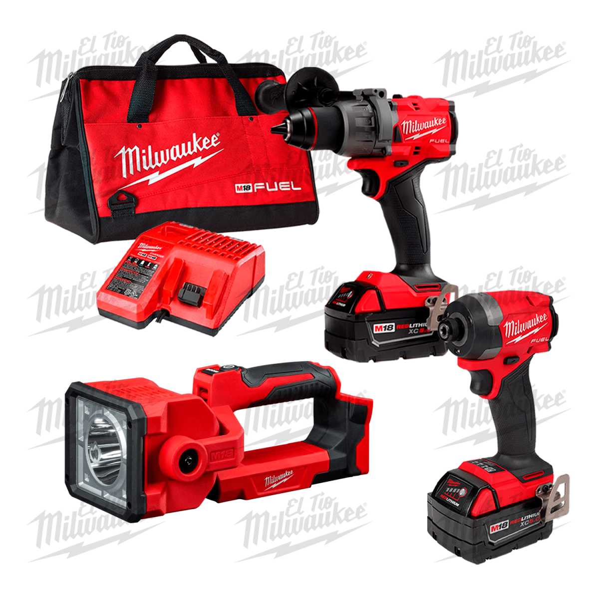 KIT M18 FUEL 4TA GEN + REFLECTOR LED 1250 LM + MALETA DE LONA1