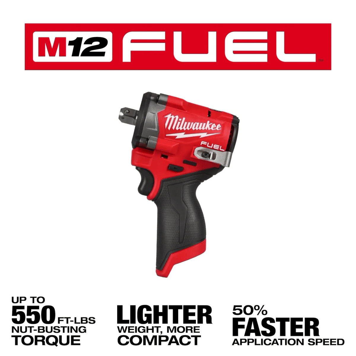 Llave de impacto corta M12 FUEL™ de 1/2
