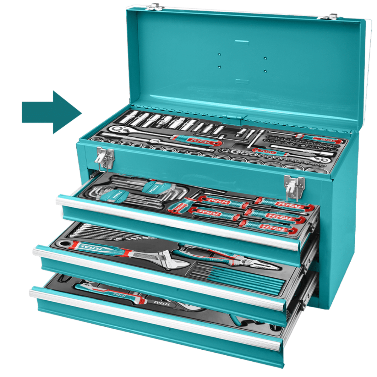 SET DE HERRAMIENTAS MANUALES TOTAL 132 PCS MALETIN - THPTCS713211