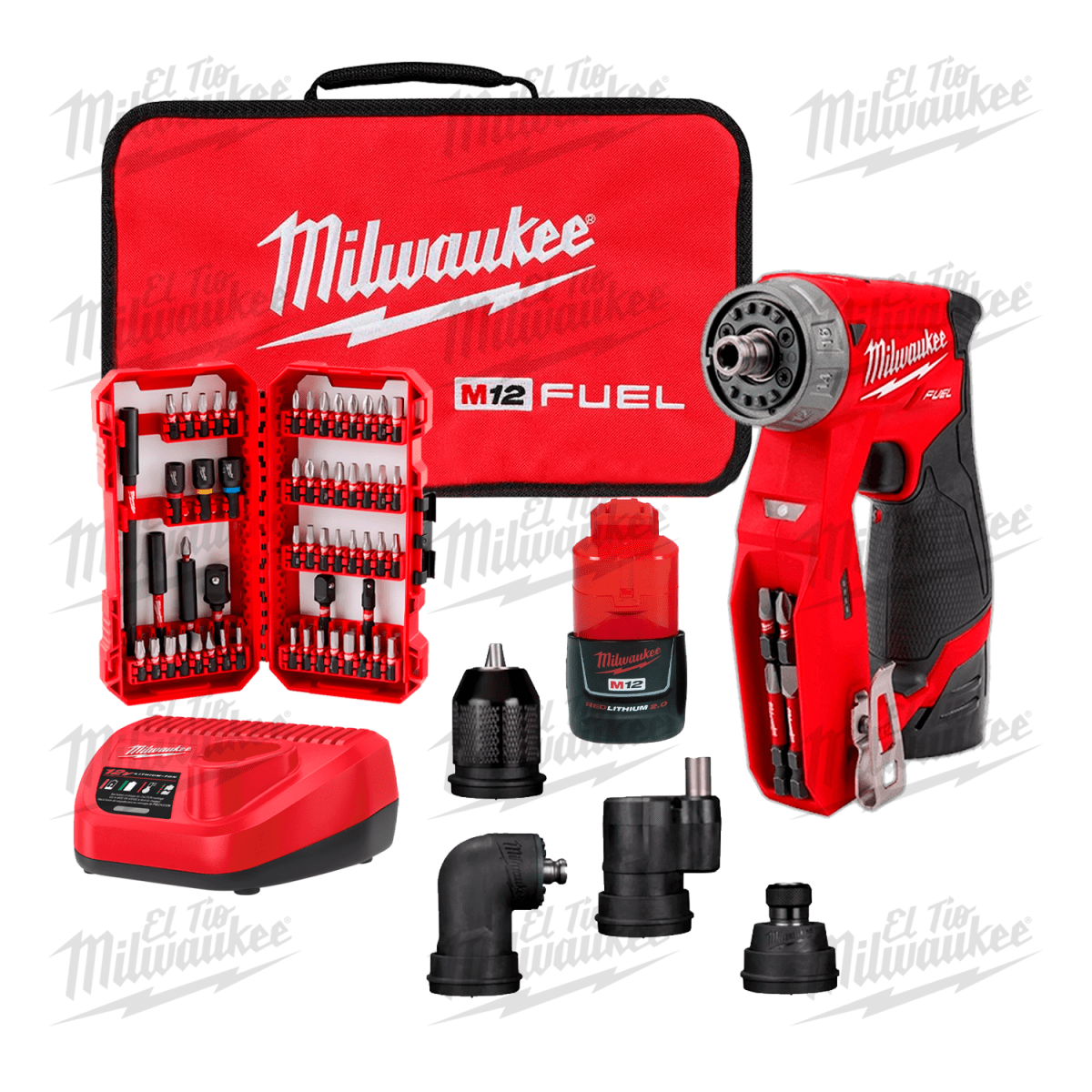 KIT TALADRO DE INSTALACIÓN 4 EN 1 2505-22 + JUEGO DE PUNTERAS 55 PCS MILWAUKEE1