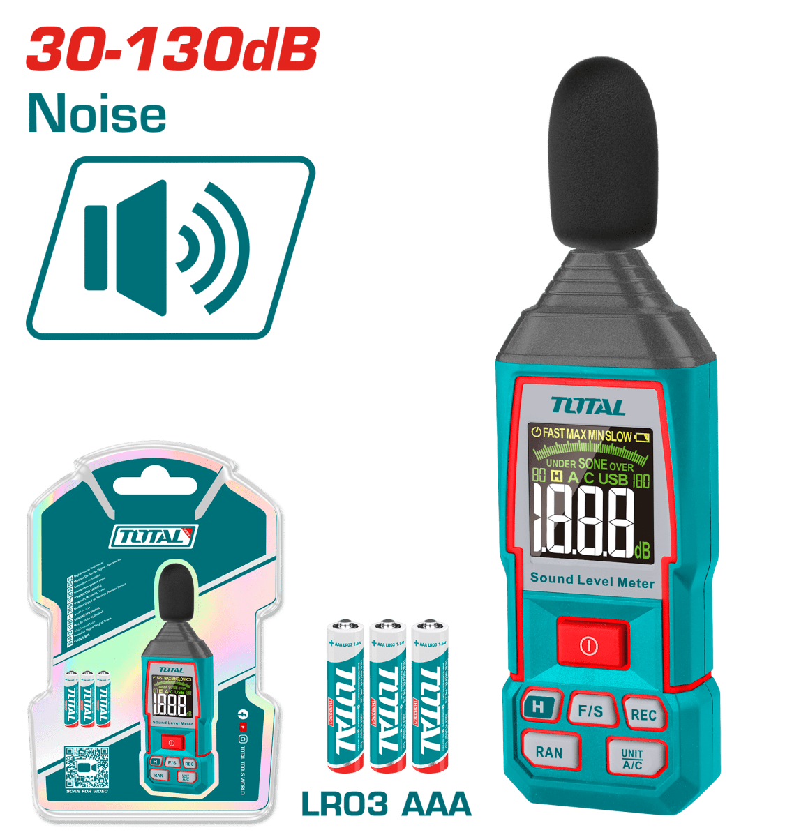 SONOMETRO DIGITAL 30 - 130DB TOTAL - TETSL0311