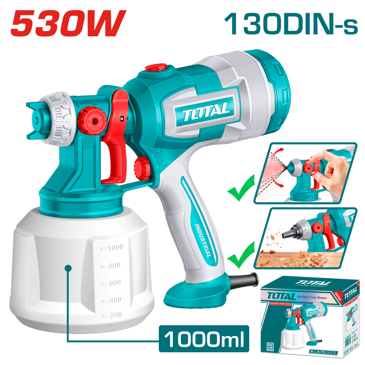 Pistola Pintar 530w 1000ml Electrica Profesional Tt45061