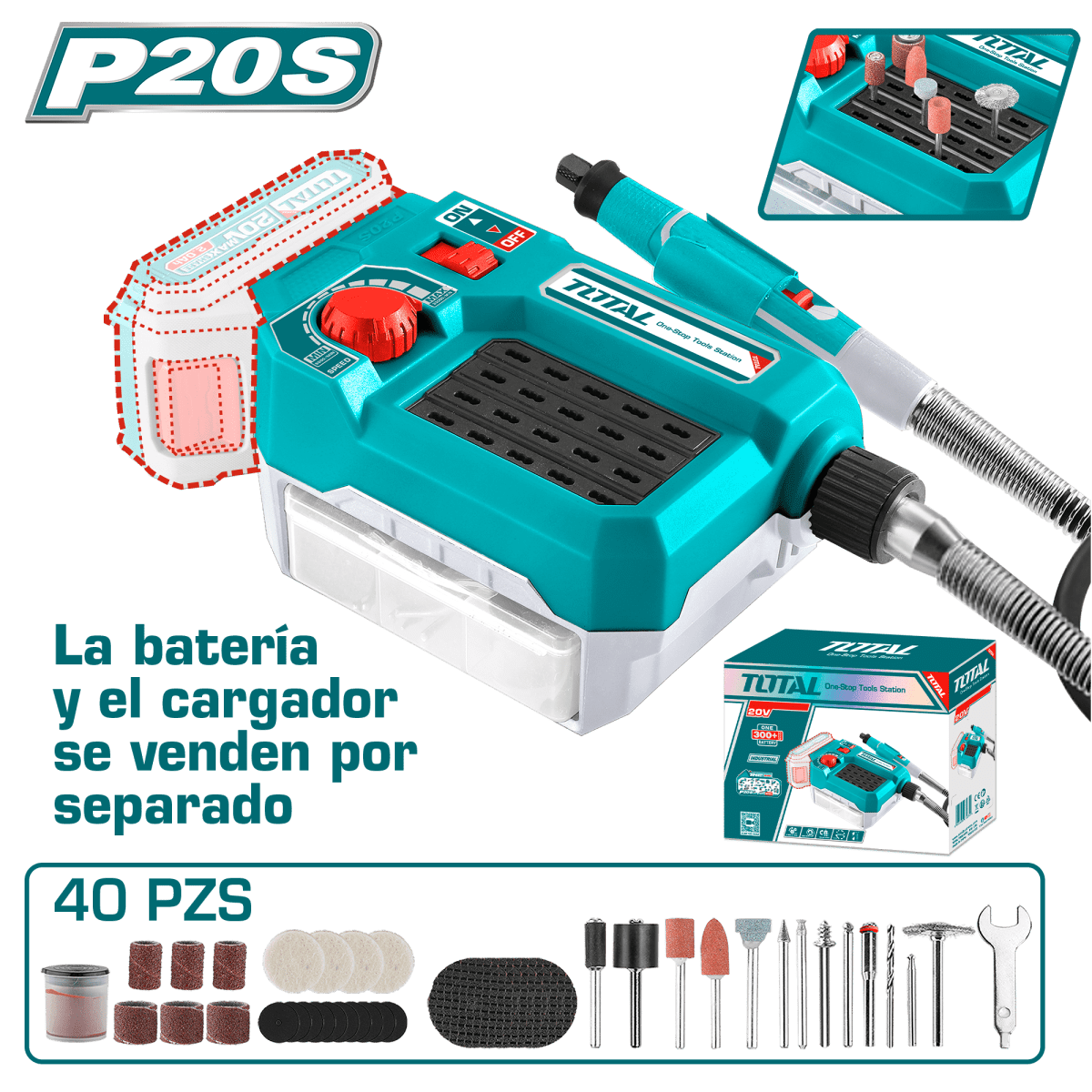 MINI AMOLADORA BARETOOLS 20V 3.2MM TOTAL - TMGLI20011