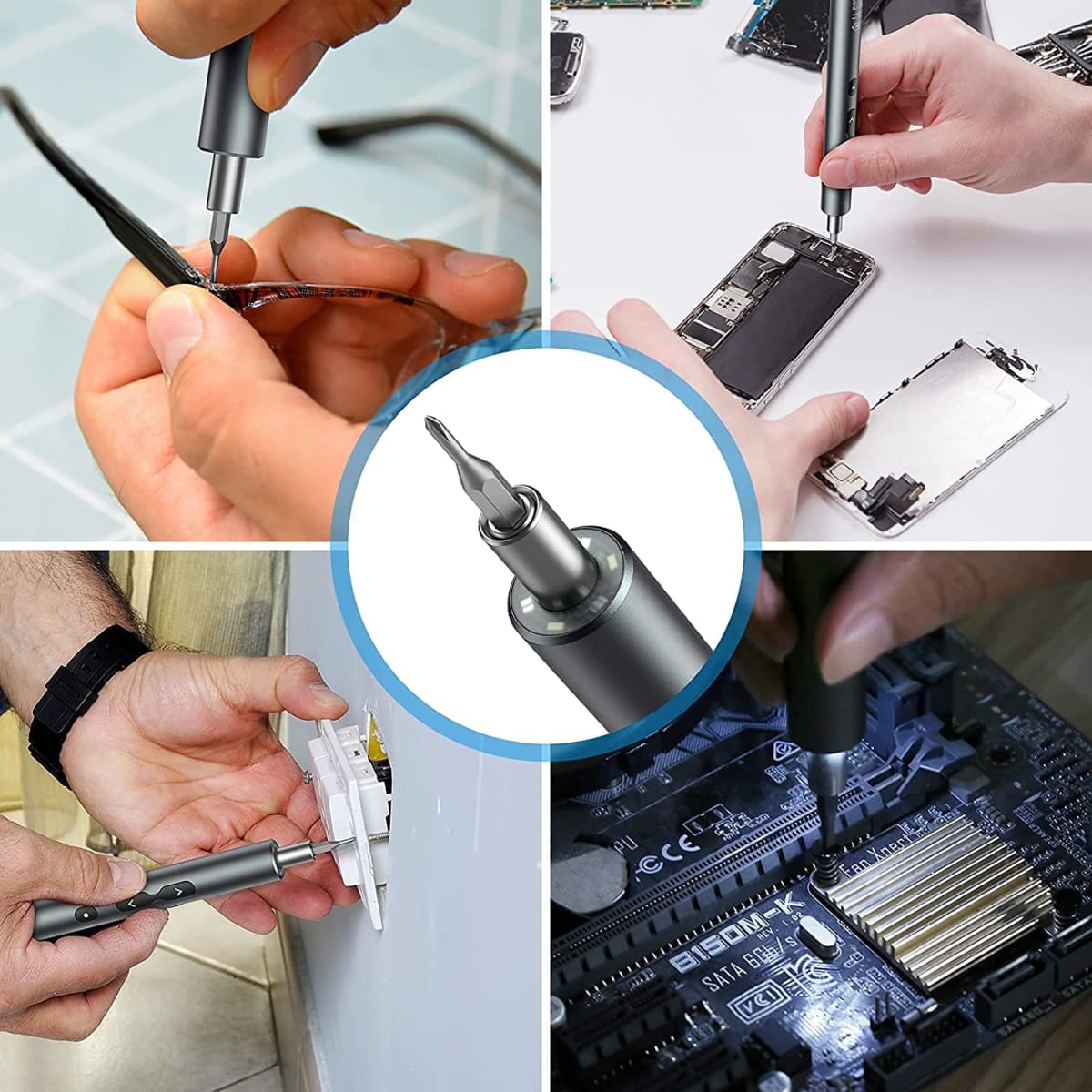 DESTORNILLADOR ELÉCTRICO DE PRECISIÓN 28 EN 1, KIT DE REPARACIÓN CELULARES , LAPTOPS , LENTES ,ETC12