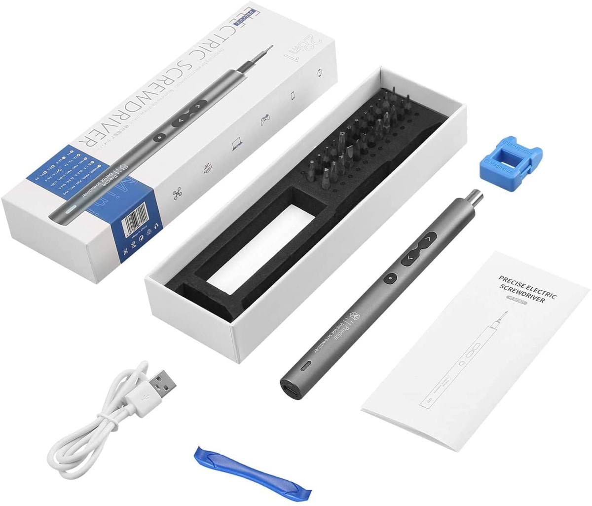 DESTORNILLADOR ELÉCTRICO DE PRECISIÓN 28 EN 1, KIT DE REPARACIÓN CELULARES , LAPTOPS , LENTES ,ETC7