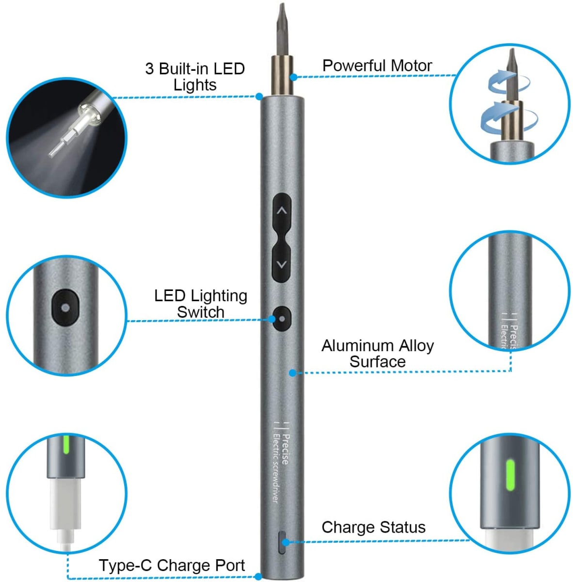 DESTORNILLADOR ELÉCTRICO DE PRECISIÓN 28 EN 1, KIT DE REPARACIÓN CELULARES , LAPTOPS , LENTES ,ETC4