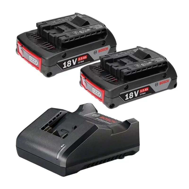 KIT 2 BATERÍAS GBA 18V 2.0AH Y 1 CARGADOR BOSCH GAL18V BIVOLT3