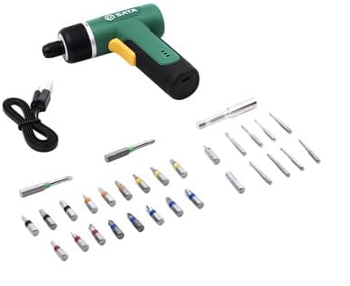 DESTORNILLADOR ELÉCTRICO INALÁMBRICO SATA 3.7V TIPO PISTOLA CON KIT DE 32 PIEZAS / ST1510522
