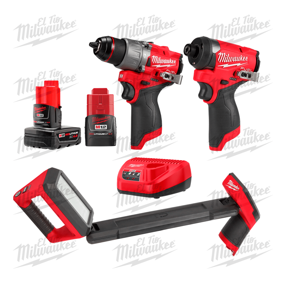 COMBO BRUSHLESS TALADRO + ATORNILLADOR + LUZ PARA CARROCERÍA M12 FUEL1