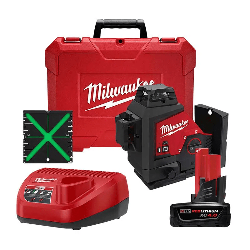NIVEL LÁSER VERDE DE 3 PLANOS EN 360° M12™ MILWAUKEE 3632-214