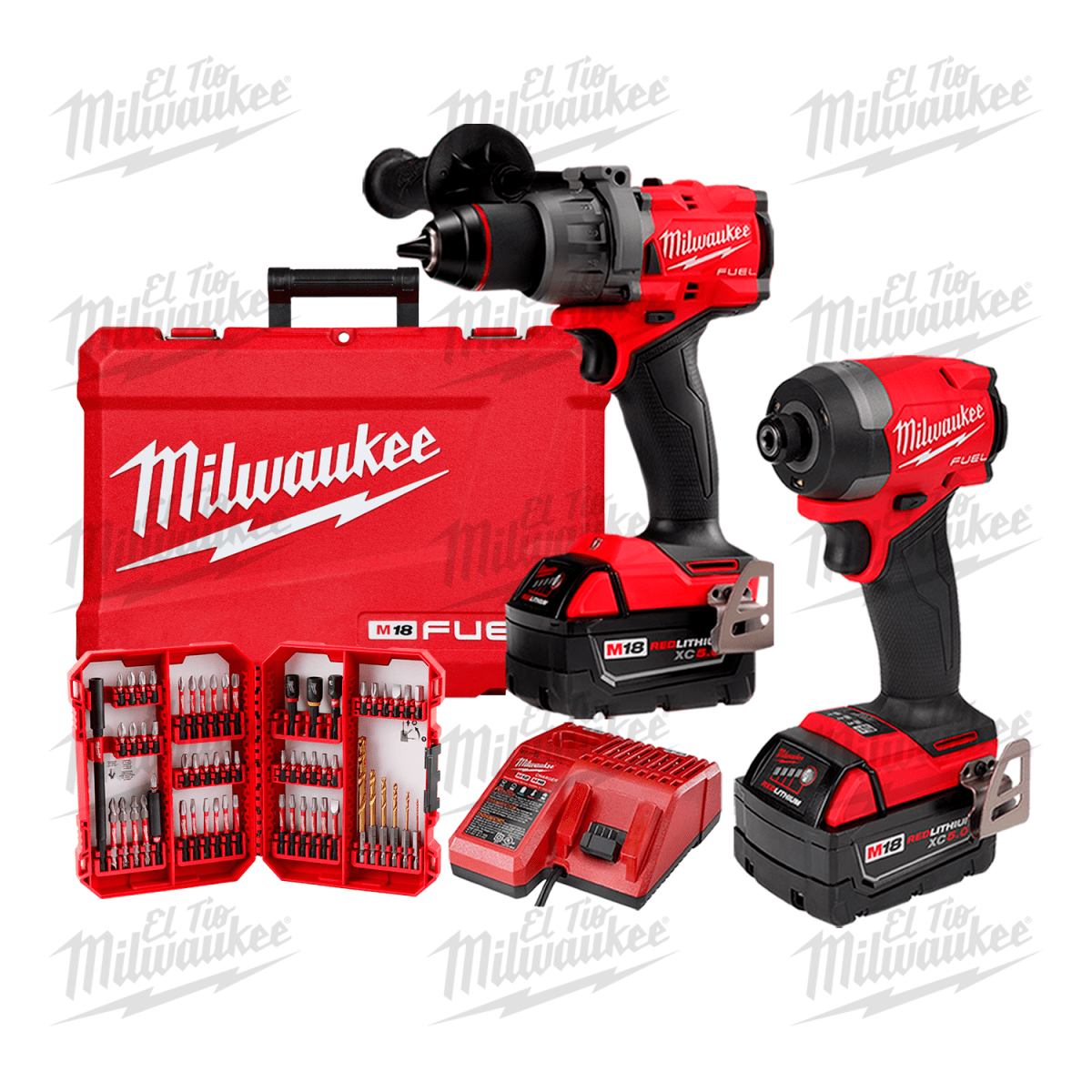 COMBO BRUSHLESS M18 FUEL + SET DE ACCESORIOS 60 PCS MILWAUKEE - 3697-259-401