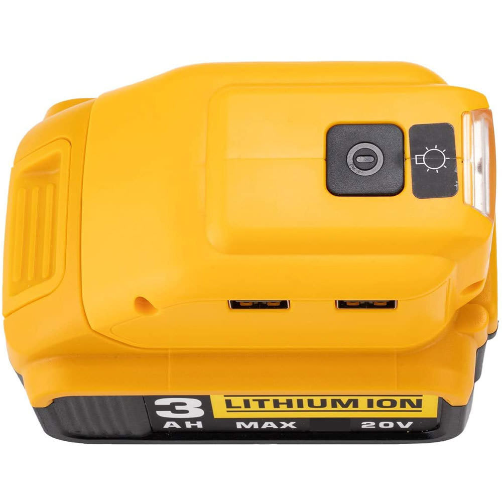 ADAPTADOR USB PARA CARGA CELULAR 5V 2.1A + LINTERNA PARA DEWALT DCB090DW9