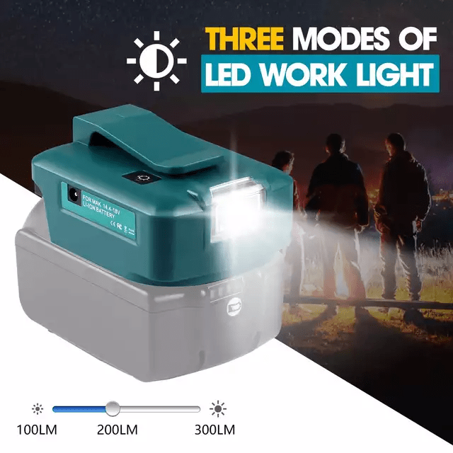 ADAPTADOR USB PARA CARGA CELULAR 5V 2.1A + LINTERNA PARA MAKITA ADP05BMKT2