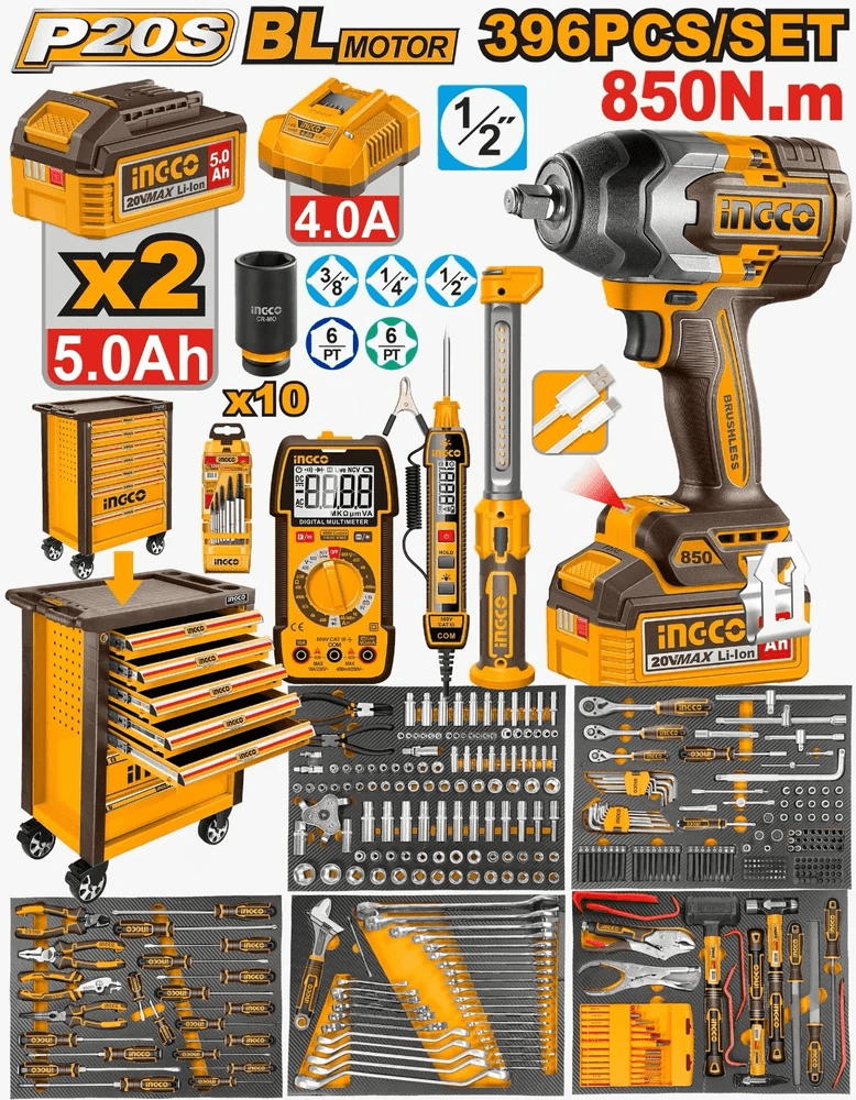 Carro porta herramientas 396 pcs ingco HTCS2839621