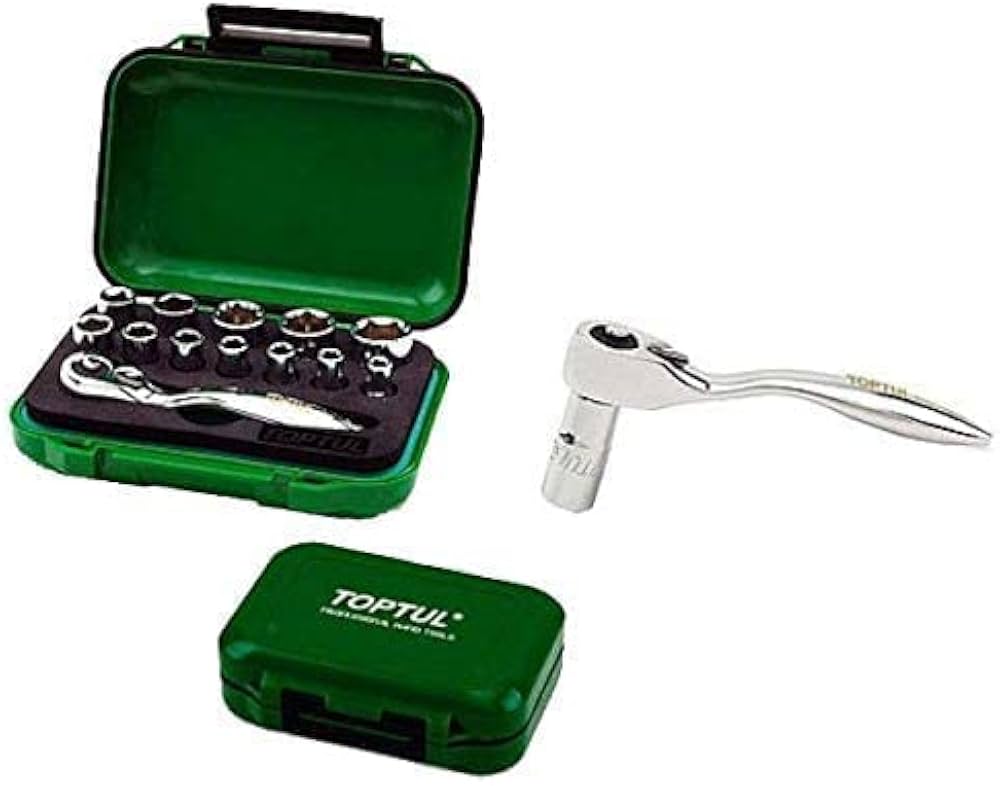 JUEGO DE DADOS 1/4” 13 PZS HEXAGONAL 4 MM A 13 MM CON MINI RATCHET/ GABW13013